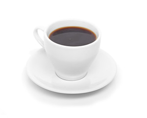 Perfect white coffee cup with steam