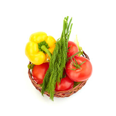 Naklejka na ściany i meble fresh salad with tomato and paprika
