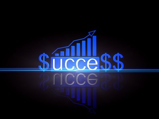 Business graph growing with success