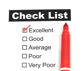Obraz premium Tick placed in excellent checkbox on customer