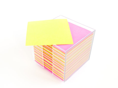 hojas de notas de colores