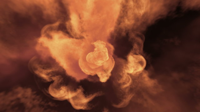 slow-motion explosion towards the camera with alpha channel
