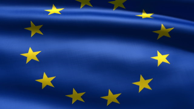 Eurounion flag, 3d animation. perfect seamless loop