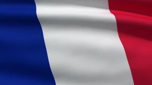 French flag, 3d animation. perfect seamless loop