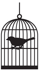 silhouette bird cage