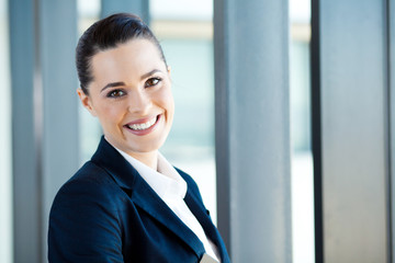 pretty young businesswoman closeup portrait