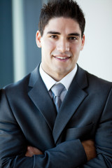 handsome young businessman closeup portrait