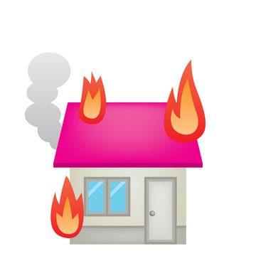 住宅 家 火災 火事 イラスト Stock ベクター Adobe Stock