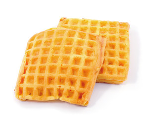 belgium waffles isolated on white