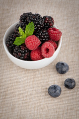 Bowl of berries fruits