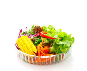 mixed vegetable salad in delivery package