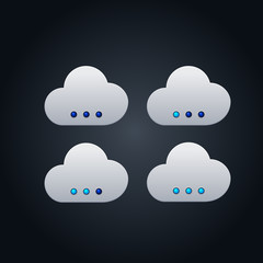 Cloud computing icon vector illustration with buttons