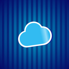 Cloud computing sticker icion concept vector illustration