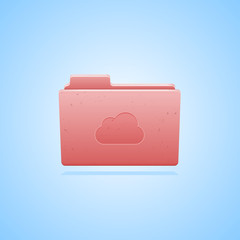 Cloud computing folder icons concept vector illustration