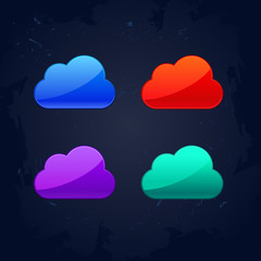 colourful cloud computing concept icons vector illustration
