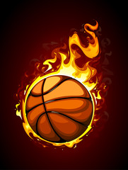 Naklejka premium Burning basketball