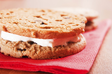 baked cookies with cream