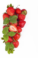 fresh strawberries isolated on the white background