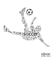 icons sports vector concept soccer on white background