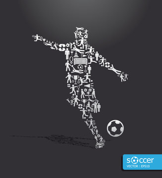 icons sports vector concept soccer
