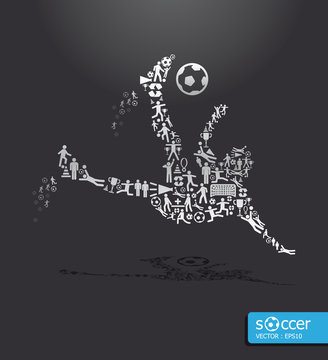 icons sports vector concept soccer