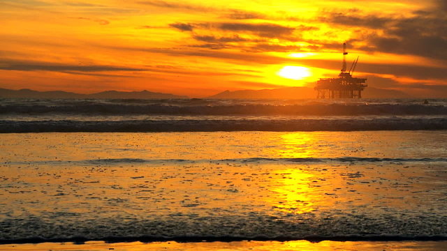 Offshore Oil Rig Sunset