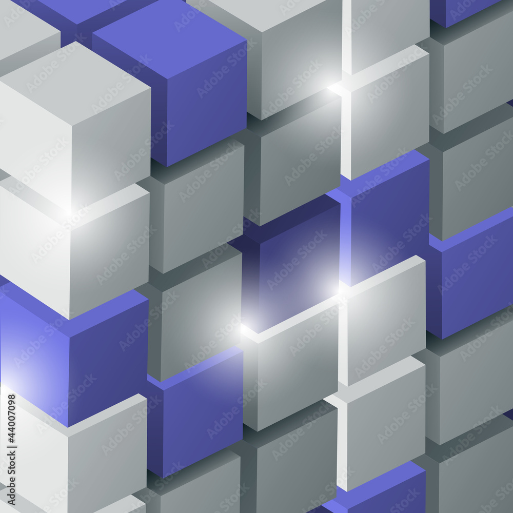 Poster vector background with 3d cubes