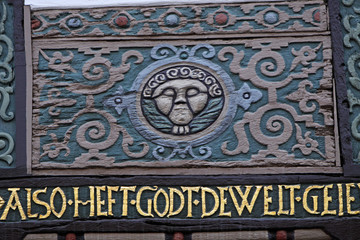 Fachwerkdetail in Lemgos Mittelstrasse