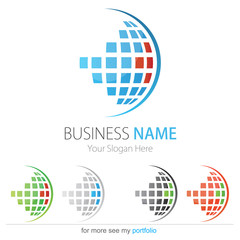Company (Business) Logo Design, Vector, Cubes, Globe