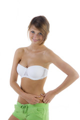 Frau in grüner Hose will noch mehr abnehmen