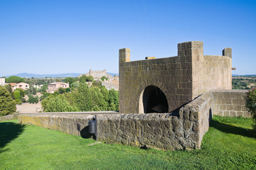 Fortified walls. Tuscania. Lazio. Italy.