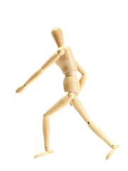 wooden mannequin isolated on white