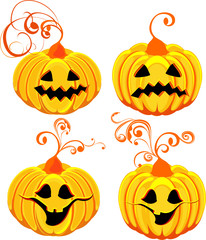Set Halloween Pumpkins