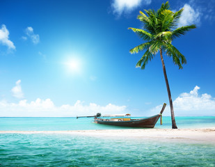 wood boat on the beach