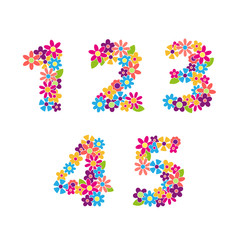 Beautiful floral numbers. Vector