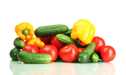 fresh vegetables isolated on white
