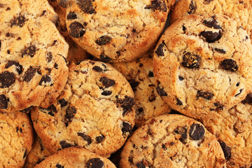 Chocolate chips cookies, close up - Powered by Adobe