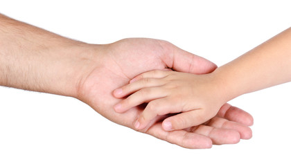 Father giving hand to a child
