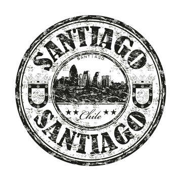 Santiago grunge rubber stamp