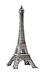 Eiffel Tower Statue, isolated on a white background