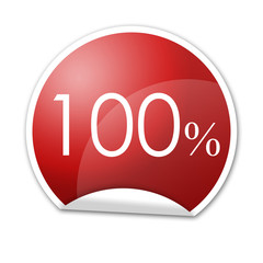 Pegatina roja 100% con reborde