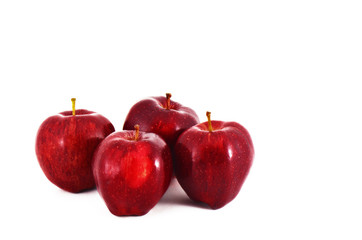 Red apples isolated on white background