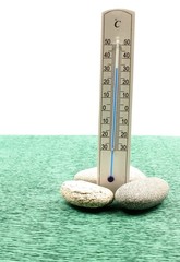 Thermometer indicates 33 degrees