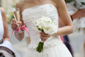 Bride holding a wedding bouquet