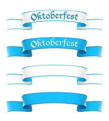 Oktoberfest banners in bavarian colors