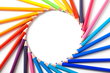 Buntstiftspitzen im Kreis