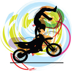 Fototapeta na wymiar Abstract sketch of biker. Vector Illustration