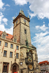 Fototapeta na wymiar Old Tower with Astronomical Clock, Prague, Czech Republic