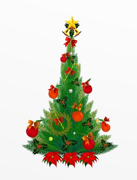 Christmas Pine Tree and Christmas decoration