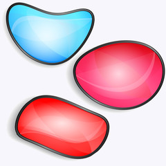 Set of colorful vector glossy buttons